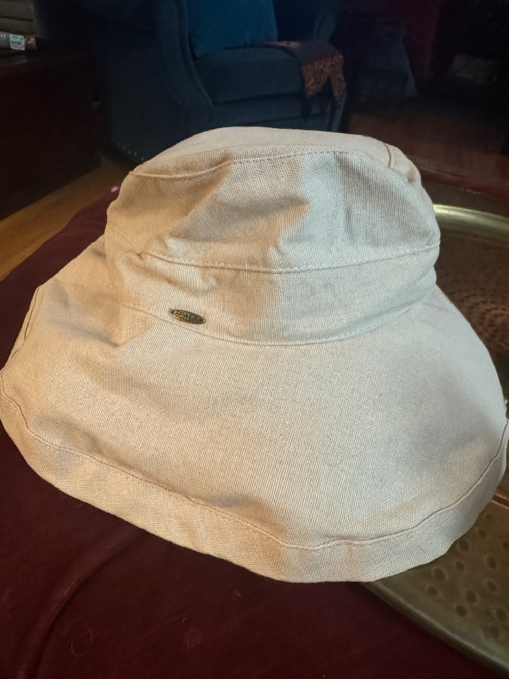 Scala Wide Brim Sun Hat in Light Beige